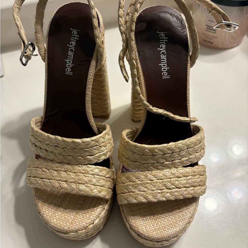 Jeffrey Campbell Beige Braided Platform Heels